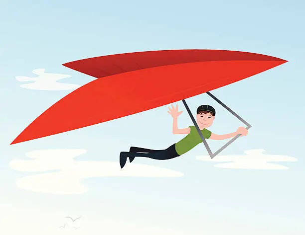 Vector illustration of Hang Gliding