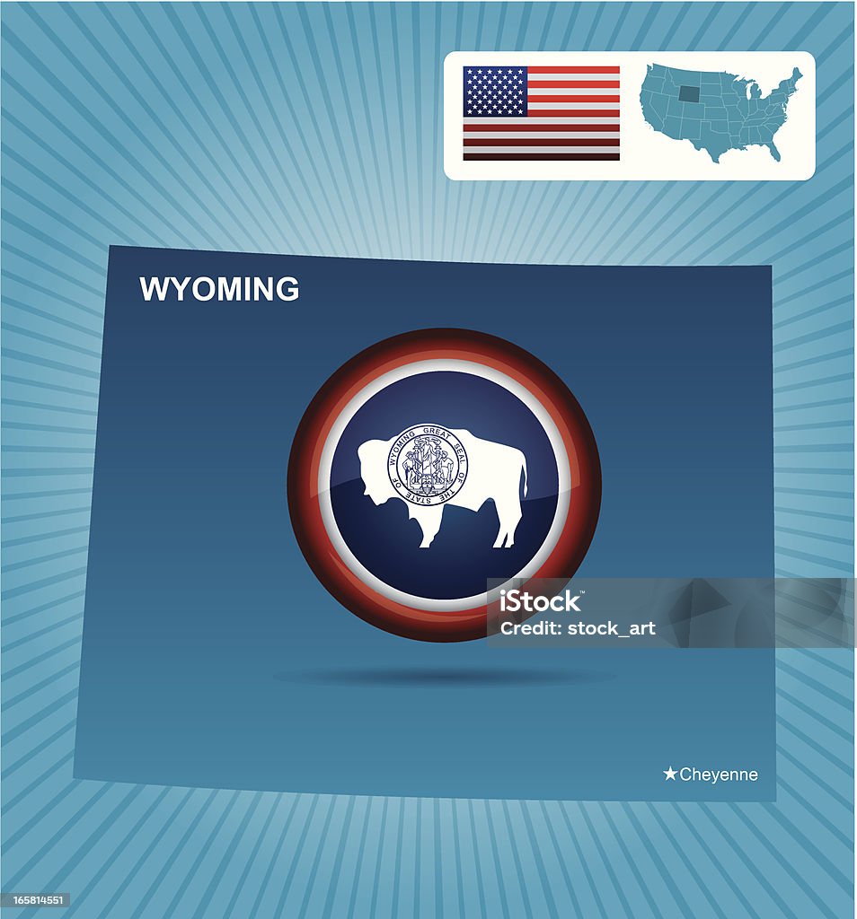 L'état du Wyoming - clipart vectoriel de Bleu libre de droits