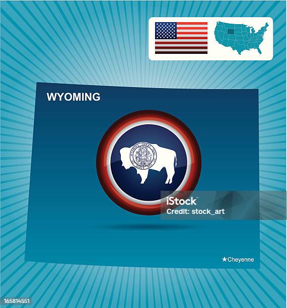 Létat Du Wyoming Vecteurs libres de droits et plus d'images vectorielles de Bleu - Bleu, Carte, Concepts