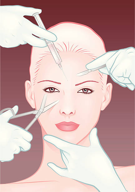 красота madness - nose job illustrations stock illustrations