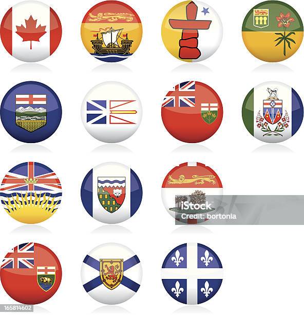カナダの州旗 光沢のあるボタン - 旗のベクターアート素材や画像を多数ご用意 - 旗, アイコン, カナダ