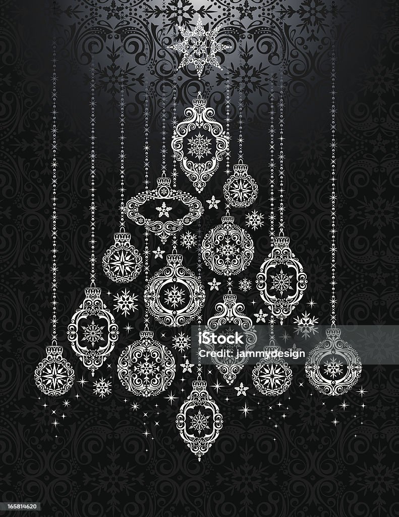 Ornament árbol de navidad - arte vectorial de Encaje libre de derechos
