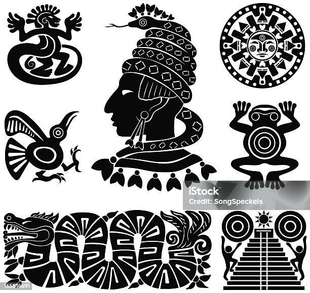 Ilustración de Maya Siluetas Ilustración y más Vectores Libres de Derechos de Maya - Maya, Azteca, Inca