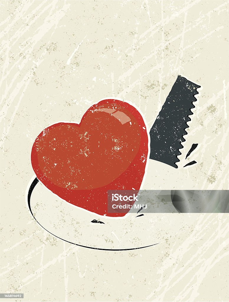 Coeur sur trous conçu par une scie - clipart vectoriel de Affiche libre de droits