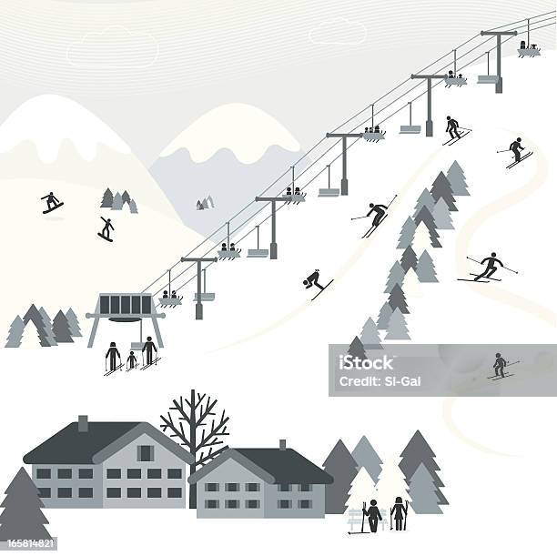 Ski Resort Stock Vektor Art und mehr Bilder von Skilift - Skilift, Ski, Skifahren