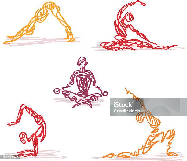 Небрежные Йоги — стоковая векторная графика и другие изображения на тему Йога - Йога, Цигун, Дзэн