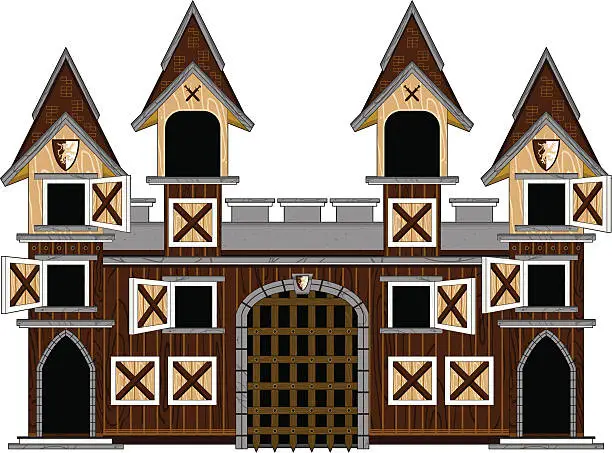 Vector illustration of Mini Medieval Turret Castle