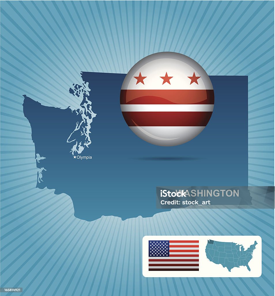 Washington state - Lizenzfrei Amerikanische Flagge Vektorgrafik