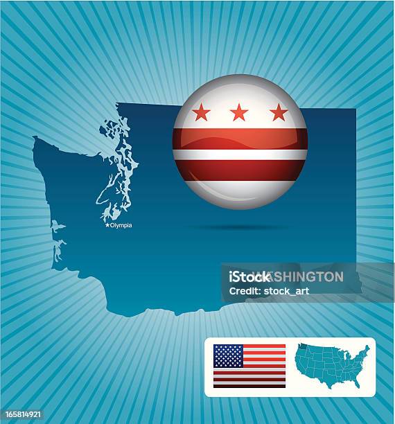 Washington State Stock Vektor Art und mehr Bilder von Amerikanische Flagge - Amerikanische Flagge, Blau, Bundesstaat Washington