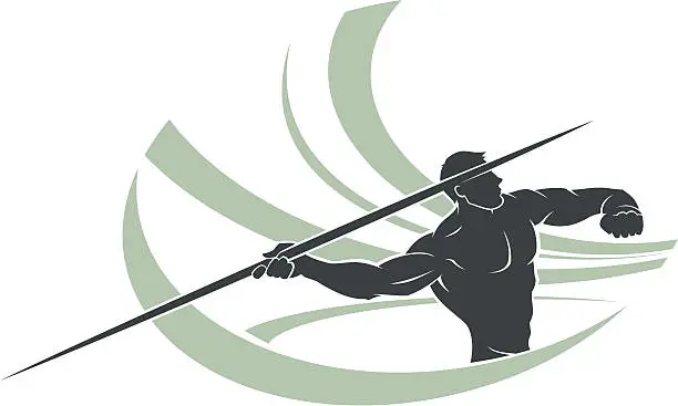 Vector illustration of Javelin thrower