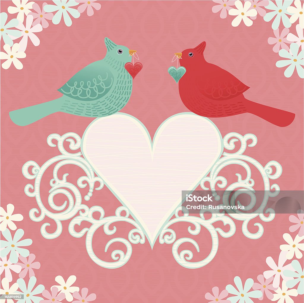 ロマンチックな鳥 - イラストレーションのロイヤリティフリーベクトルアート