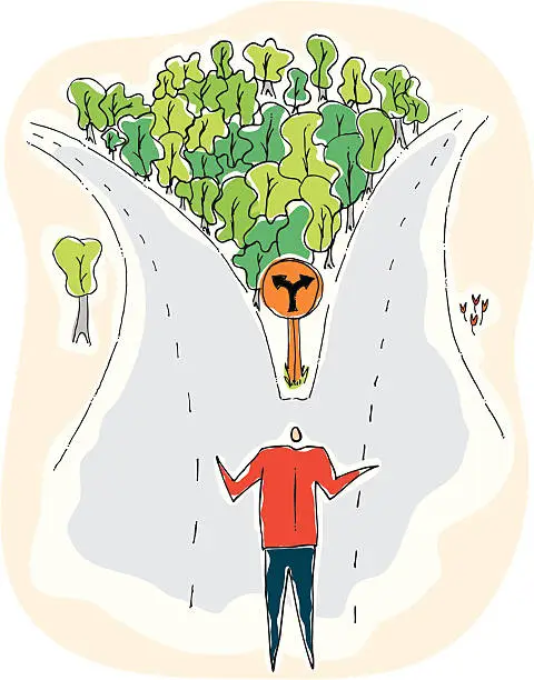 Vector illustration of Choosing a Direction