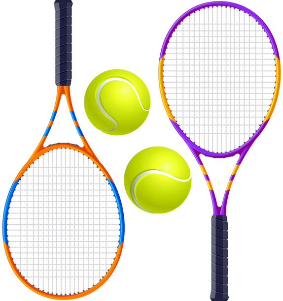 ilustrações de stock, clip art, desenhos animados e ícones de ténis - ténis desporto com raqueta