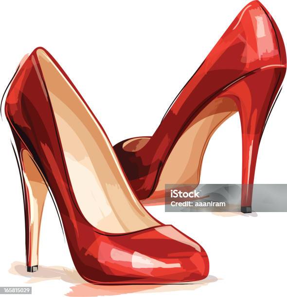 Red High Heel Shoes Stock Illustration - Download Image Now - High Heels, Red, Shoe