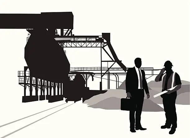Vector illustration of Industrial Vector Silhouette