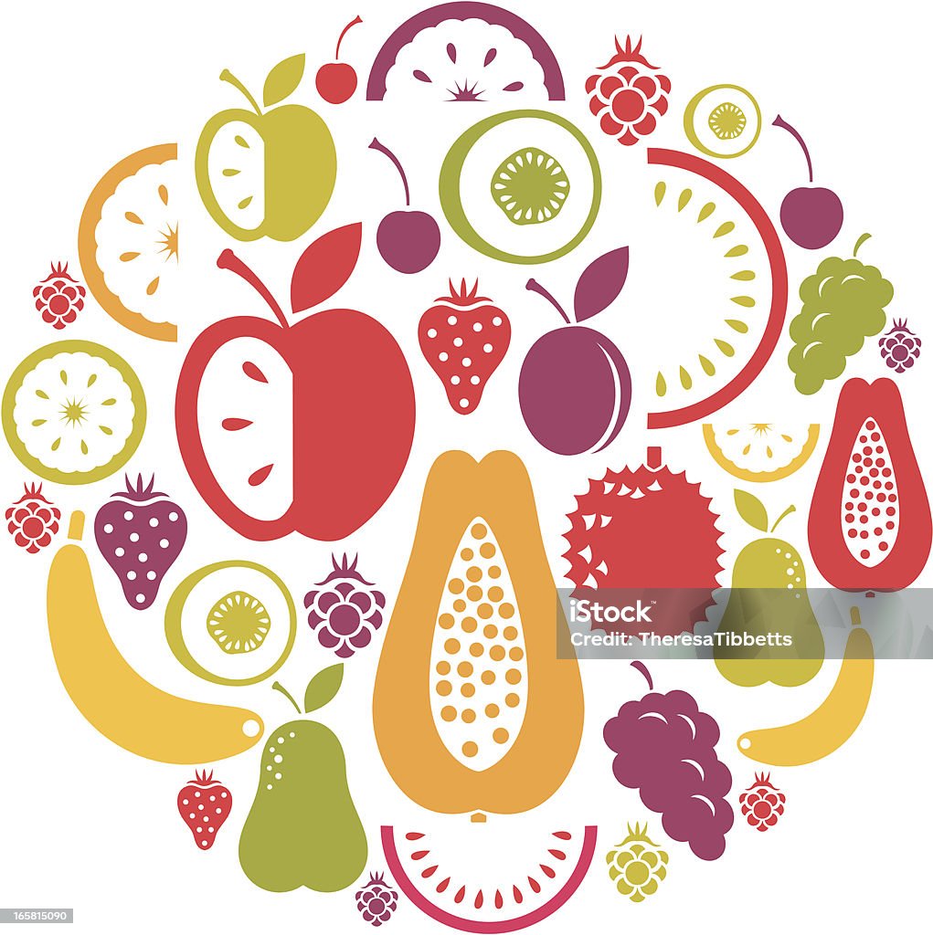 Conjunto de ícones de Frutas - Royalty-free Alimentação Saudável arte vetorial