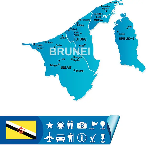 Vector illustration of Brunei map