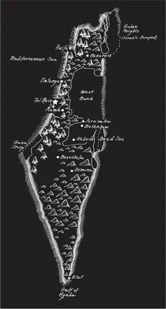 Vector illustration of Antique Israel Map