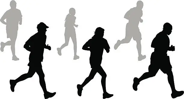 Vector illustration of Runner Silhouettes