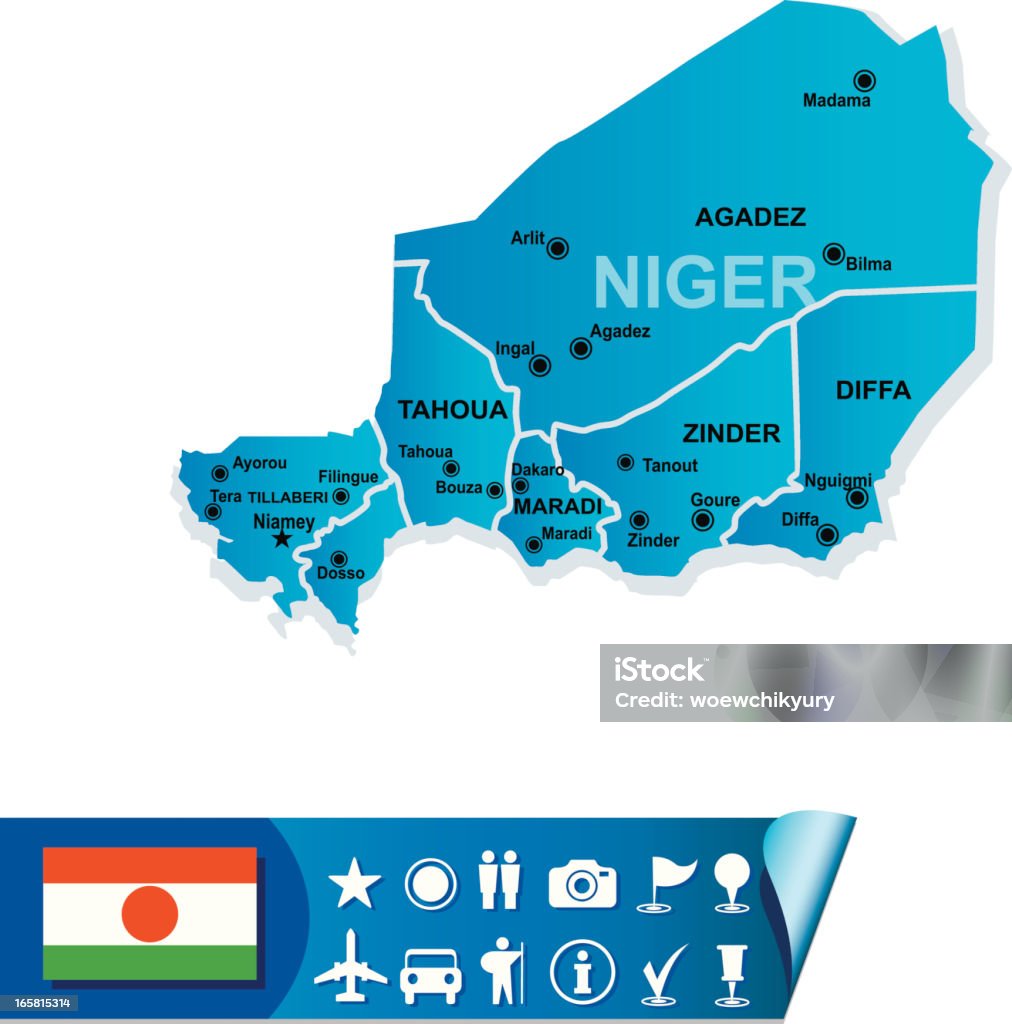 Niger Karte - Lizenzfrei Afrika Vektorgrafik