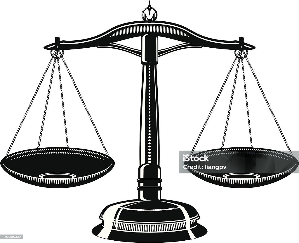 Waage & Gewicht - Lizenzfrei Waage der Gerechtigkeit Vektorgrafik