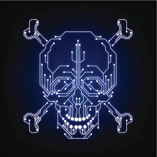 Vector illustration of Syber piracy symbol (hacker, cracker)