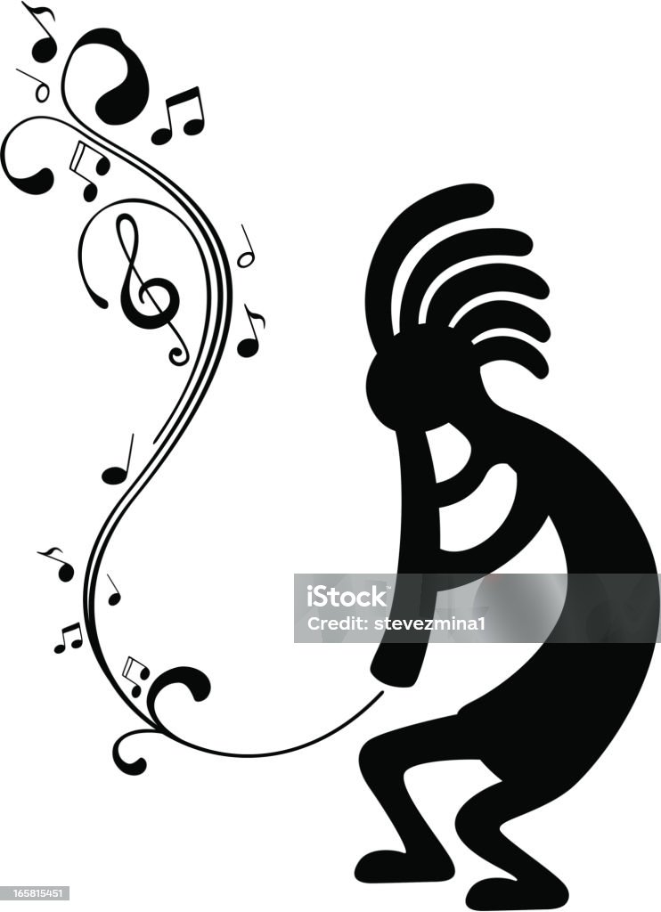 Kokopelli sylwetka - Grafika wektorowa royalty-free (Kokopelli)