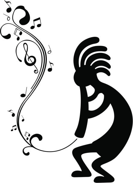 Kokopelli Silhouette http://www.zmina.com/NativeAmerican.jpg navajo flute music stock illustrations
