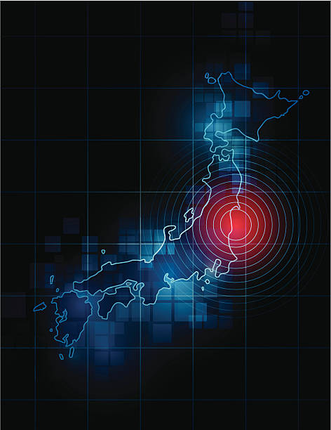 Japan map - Fukushima tragedy Illustration contains a transparency blends/gradients. Additional .aiCS5 file included. EPS 10 japan map fukushima prefecture cartography stock illustrations