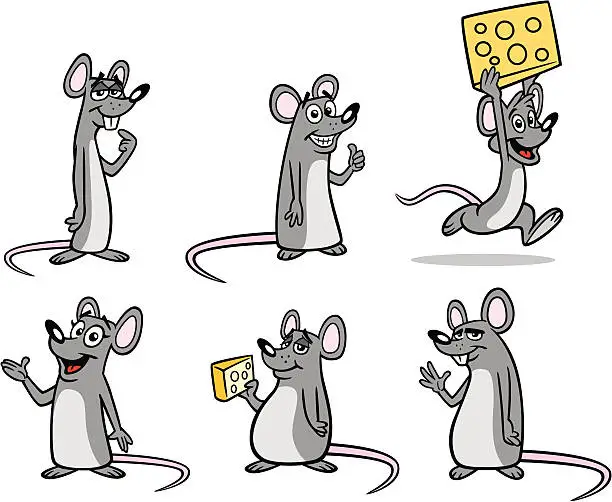 Vector illustration of Group of Mice