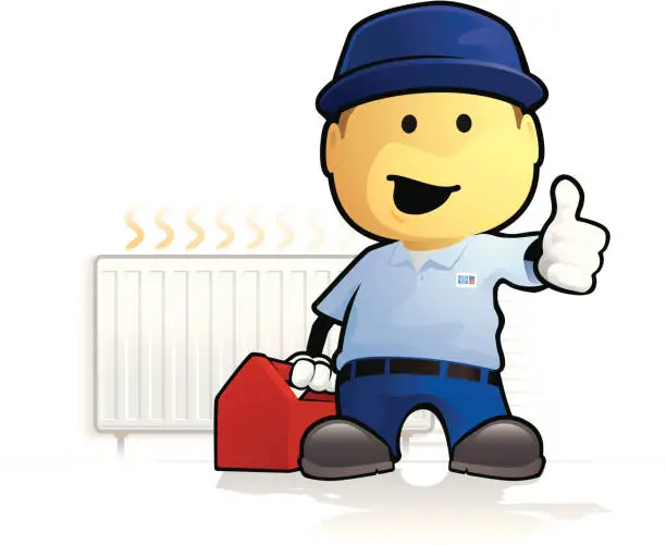 Vector illustration of Heating Engineer - Radiator