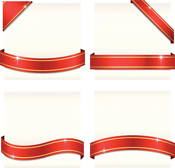 Vector illustration of Glossy Ribbon Banners