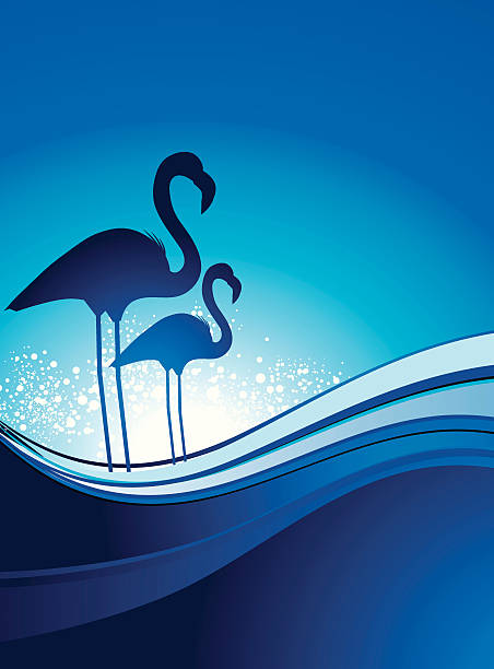 Blue Bird Background vector art illustration