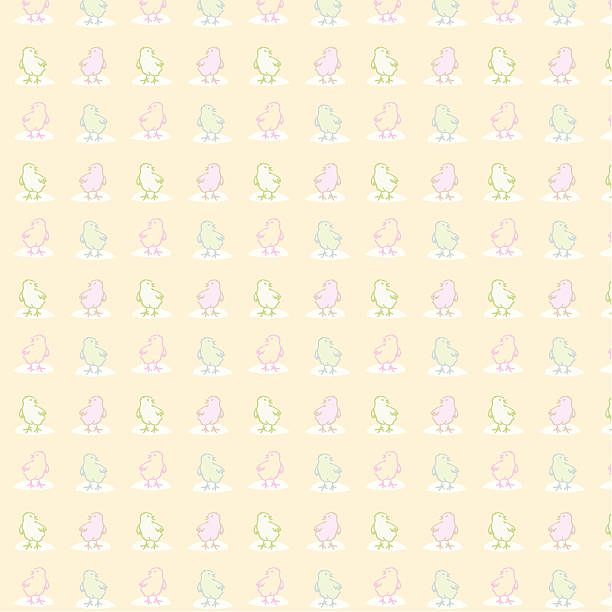 Seamless Baby Chicks Pattern vector art illustration