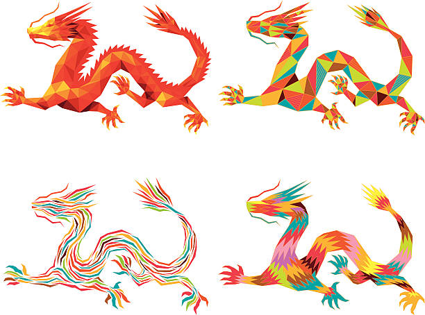 Chinese dragon vector art illustration