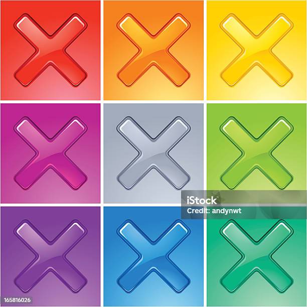 Glossy X Icon Stock Illustration - Download Image Now - Icon, Mistake, Tic-Tac-Toe