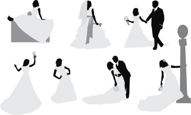 Newlywed couple Newlywed couplehttp://www.twodozendesign.info/i/1.png sequence dress stock illustrations