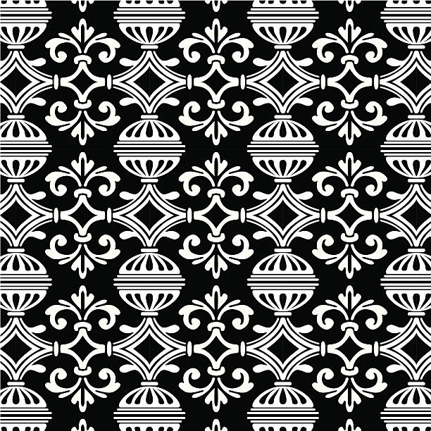 Seamless Black and White Pattern Background vector art illustration