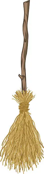 Vector illustration of old broom