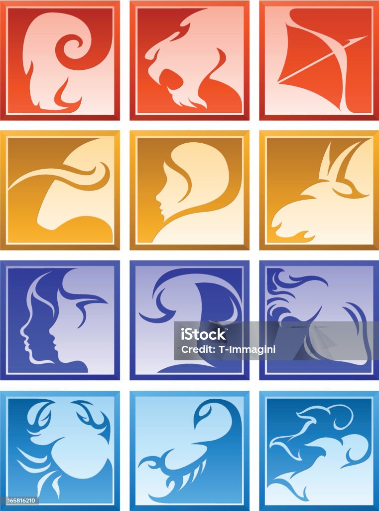 Square zodiac icon signs Square stylized horoscope signs Astrology Sign stock vector