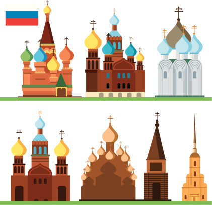 Vector illustration  Russian churches