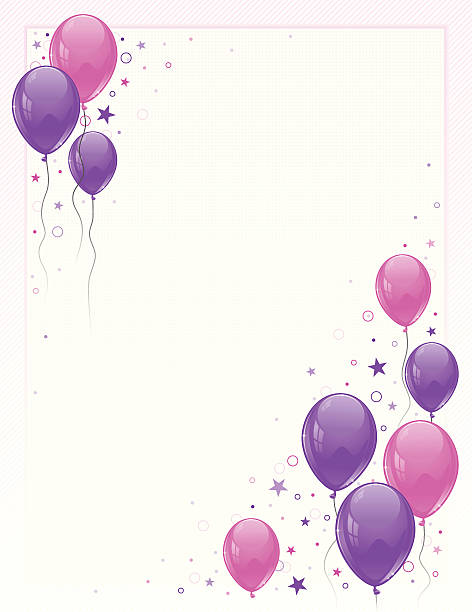 Girl Balloon Party vector art illustration