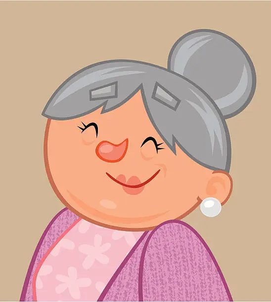 Vector illustration of Happy Gran