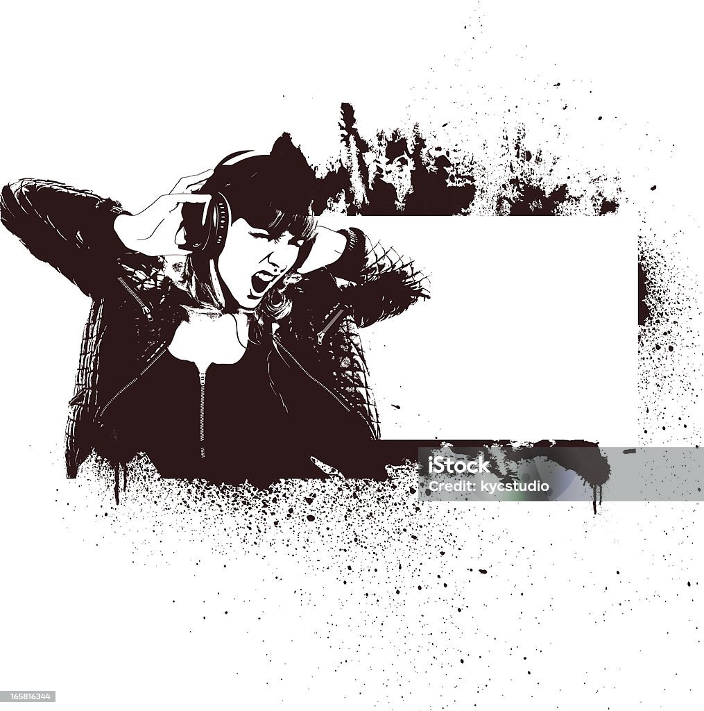 Bannière de Grunge Chanteur de Rock - clipart vectoriel de Pochoir libre de droits