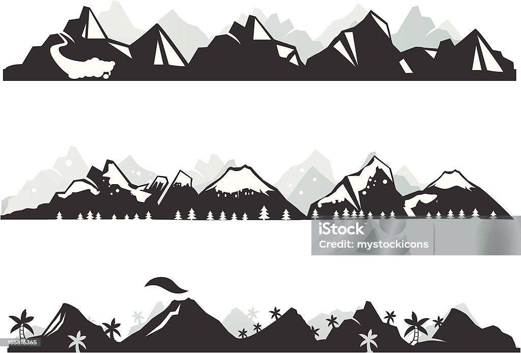 Mountain panorama - Grafika wektorowa royalty-free (Lawina)