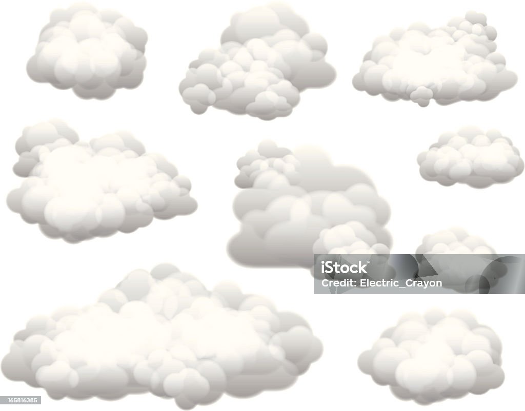 Collection de vecteur-nuages sur un arrière-plan blanc - clipart vectoriel de Nuage libre de droits