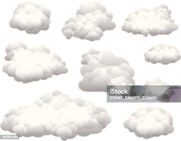 Collection De Vecteurnuages Sur Un Arrièreplan Blanc Vecteurs libres de droits et plus d'images vectorielles de Nuage