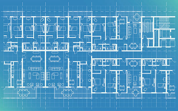 apartment-plan, technische zeichnung - domestic room wall steps staircase stock-grafiken, -clipart, -cartoons und -symbole