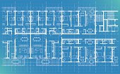 istock Detailed blueprint of an apartment plan 165816739