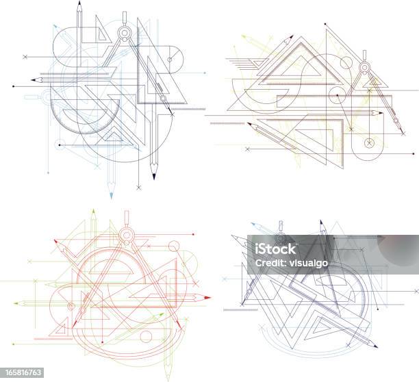 Géométrie Outil Vecteurs libres de droits et plus d'images vectorielles de Abstrait - Abstrait, Compas de construction géométrique, Crayon